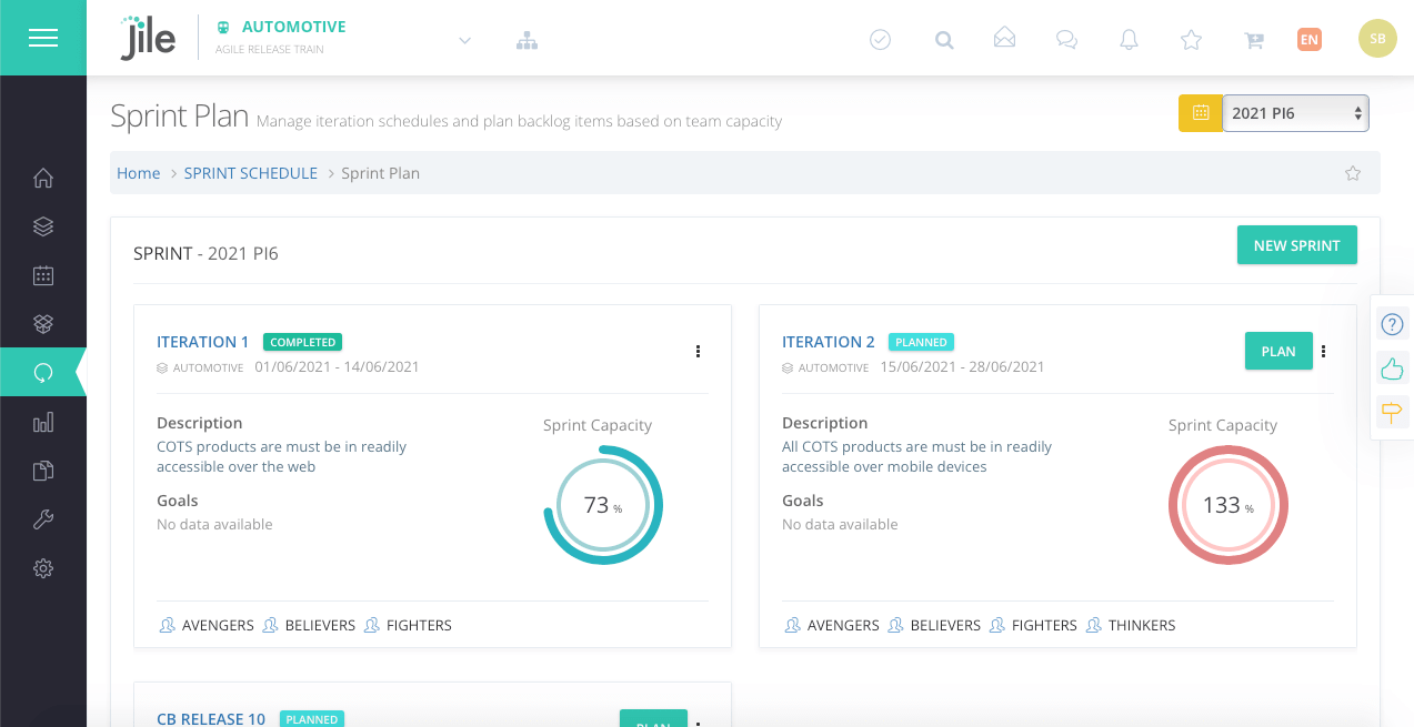 Sprint planning board