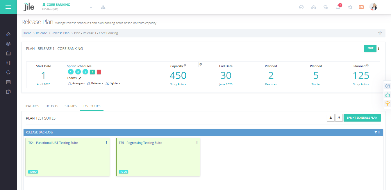 Test Planning using jile