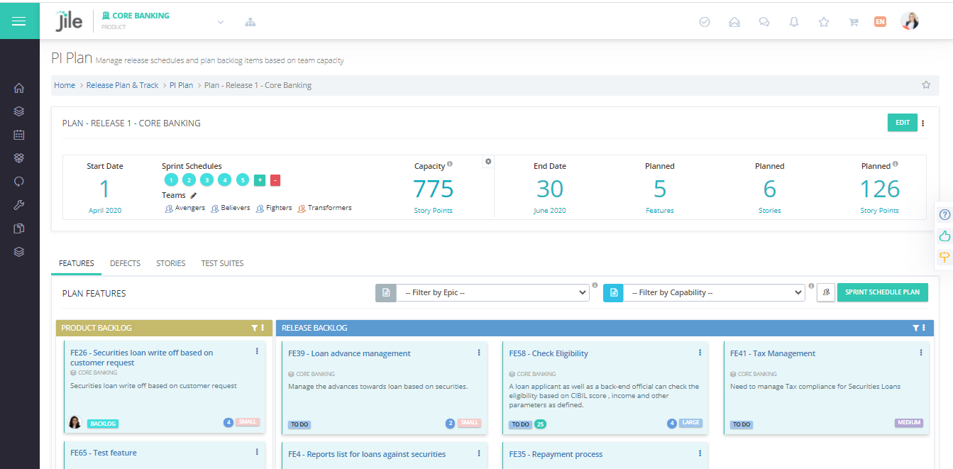 Planning dashboards