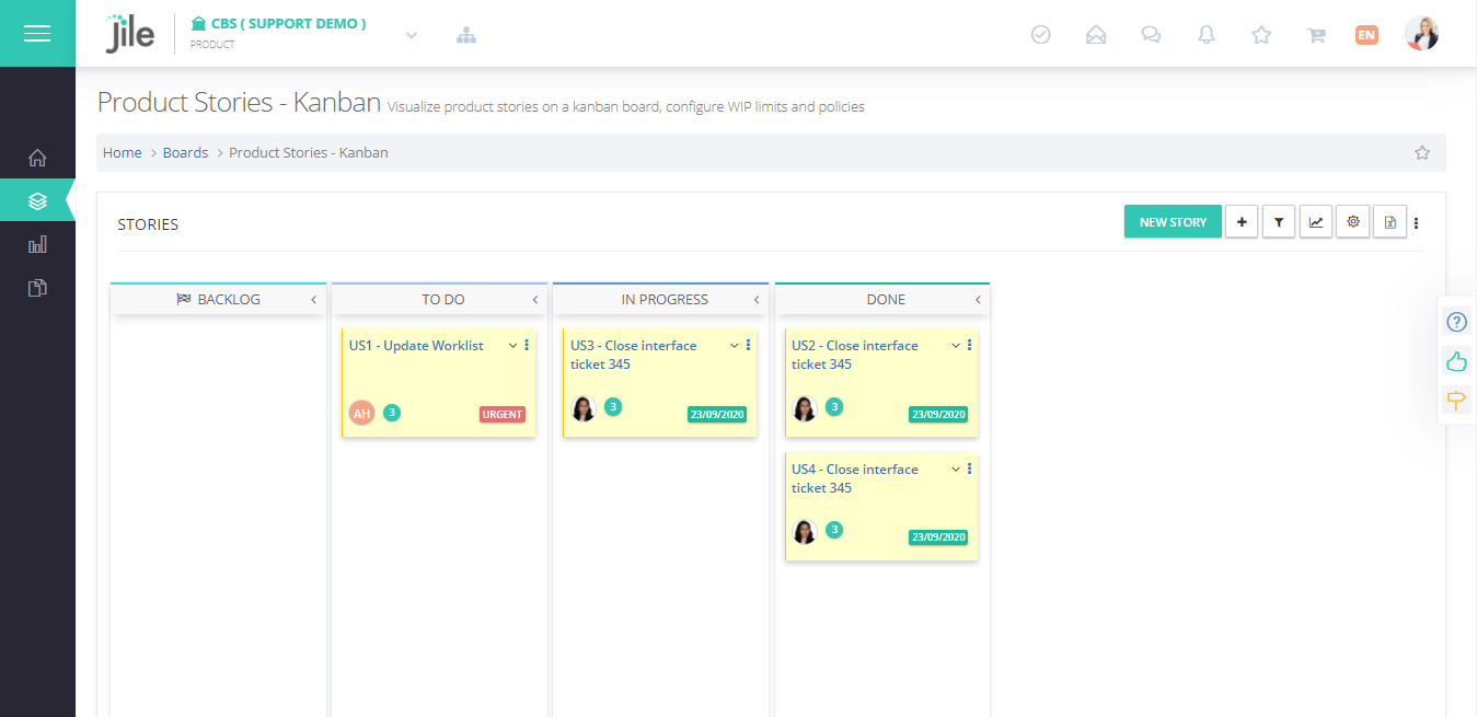 Kanban boards to track work items