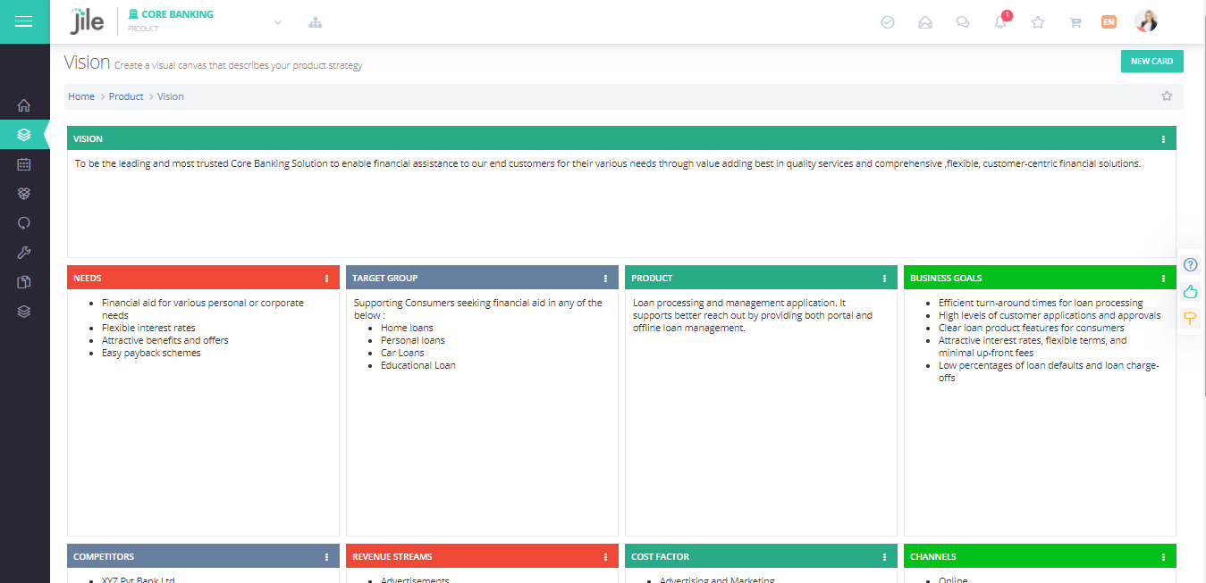 Use Visual Canvas to define portfolio and product vision